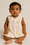 Little Angels Little Angels Star Print Sleeveless Frock - Pack of 3 Jhabla/Vest Soft Starburst Baby Vest Trio