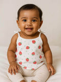 Little Angels Little Angels Baby Strawberry Tie-Knot Cotton Vests – Pack of 3 Jhabla/Vest Strawberry Knot Style Cotton Jhabla