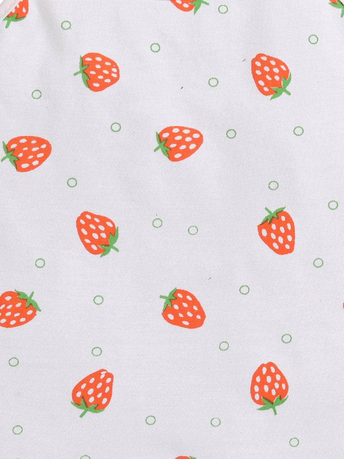 Little Angels Little Angels Baby Strawberry Tie-Knot Cotton Vests – Pack of 3 Jhabla/Vest Strawberry Knot Style Cotton Jhabla
