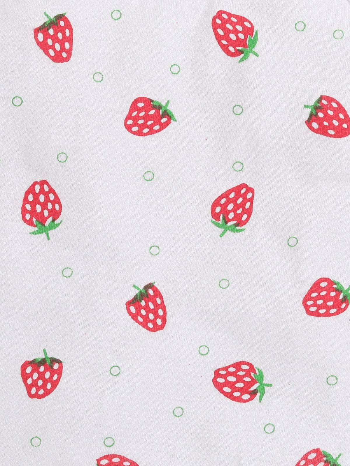 Little Angels Little Angels Baby Strawberry Tie-Knot Cotton Vests – Pack of 3 Jhabla/Vest Strawberry Knot Style Cotton Jhabla