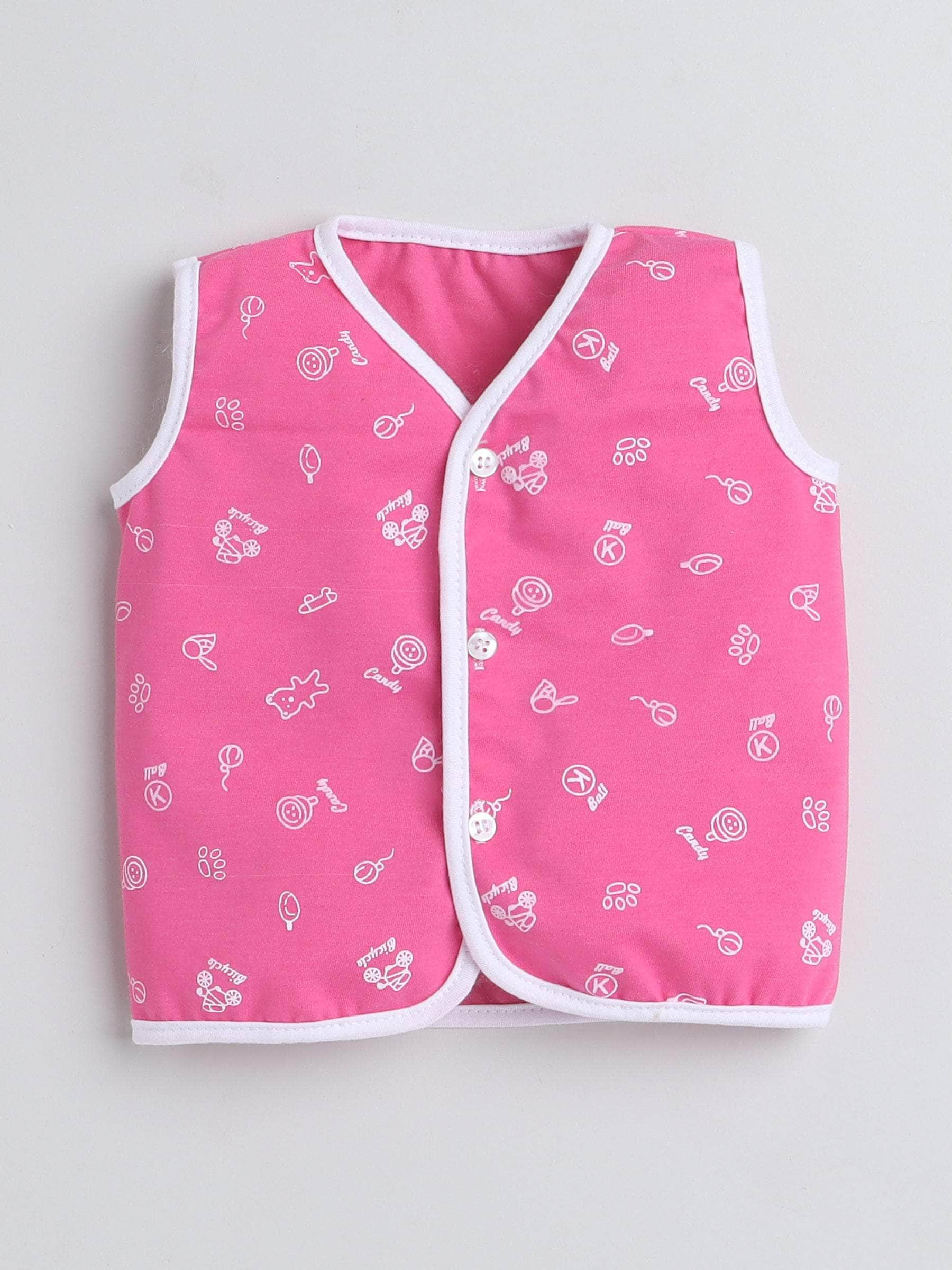 Little Angels Little Angels Baby Cotton Print Vests – Pack of 4 Jhabla/Vest Tiny Tales Printed Sleeveless vests