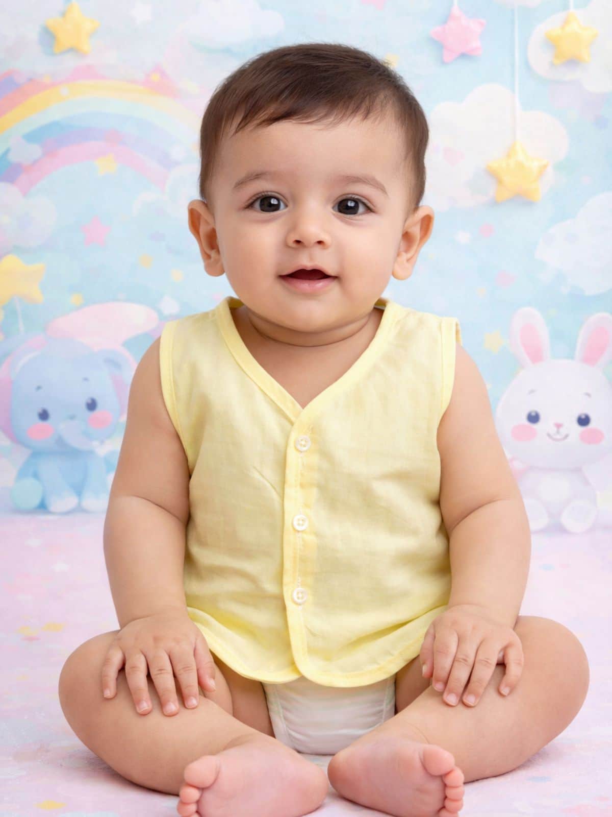 Little Angels Buy V Neck Baby Jhabla Online | My Little Angels Jhabla/Vest V-Neck Cotton Baby Vest – Pack of 4