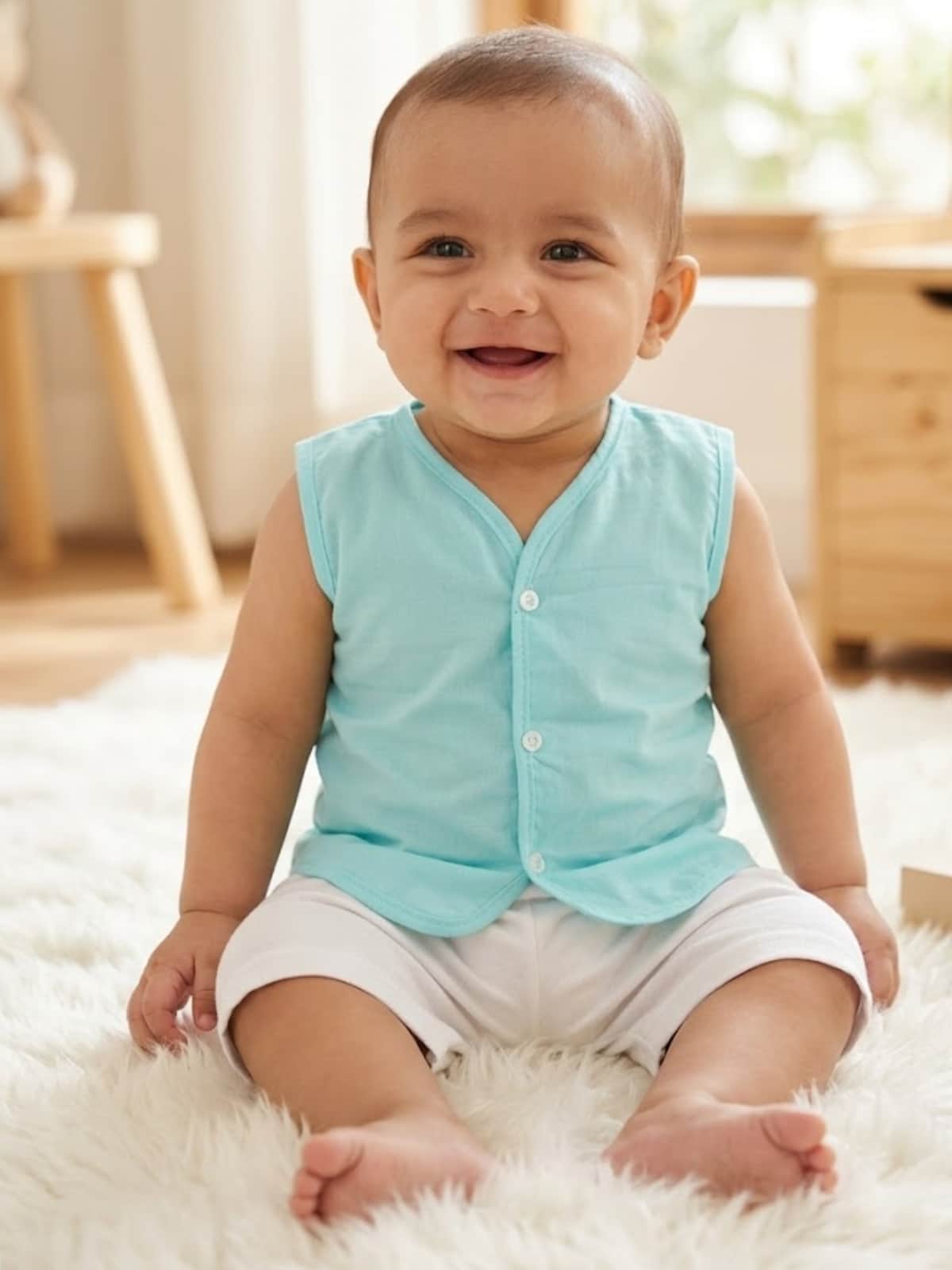 Little Angels Buy V Neck Baby Jhabla Online | My Little Angels Jhabla/Vest V-Neck Cotton Baby Vest – Pack of 4