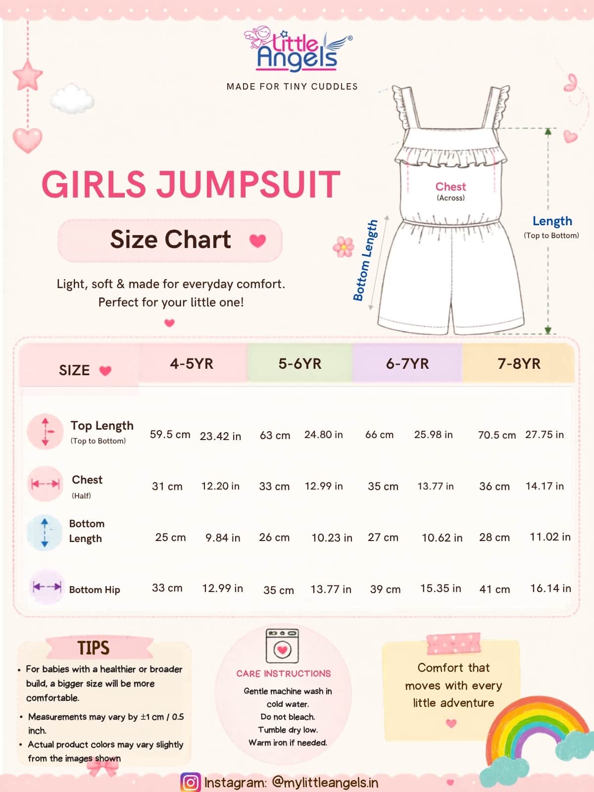 Little Angels Little Angels 1 Pc Jumpsuit Cotton Square Neck Sleeveless Printed Jumpsuit For Girls Jumpsuit Playful Princess Cotton Jumpsuit