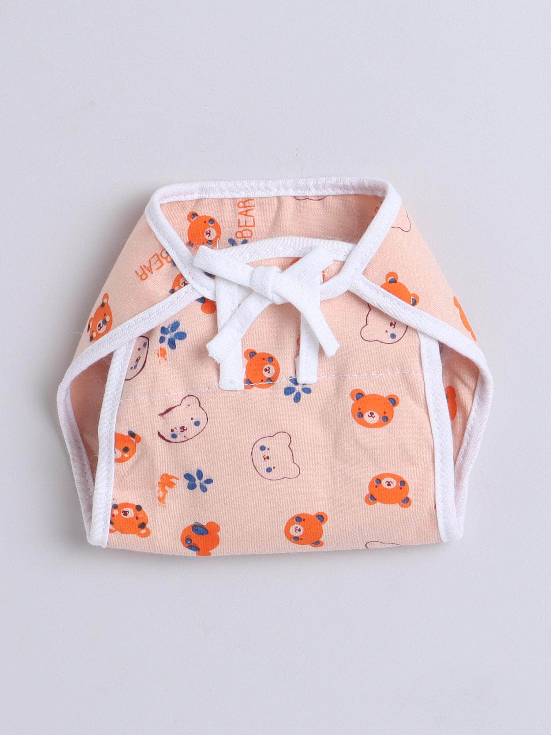 Little Angels Little Angels Teddy Print Nappy / Langot Pack of 6 Nappy/Langot Rainbow Soft Nappy Set - (0-3M)
