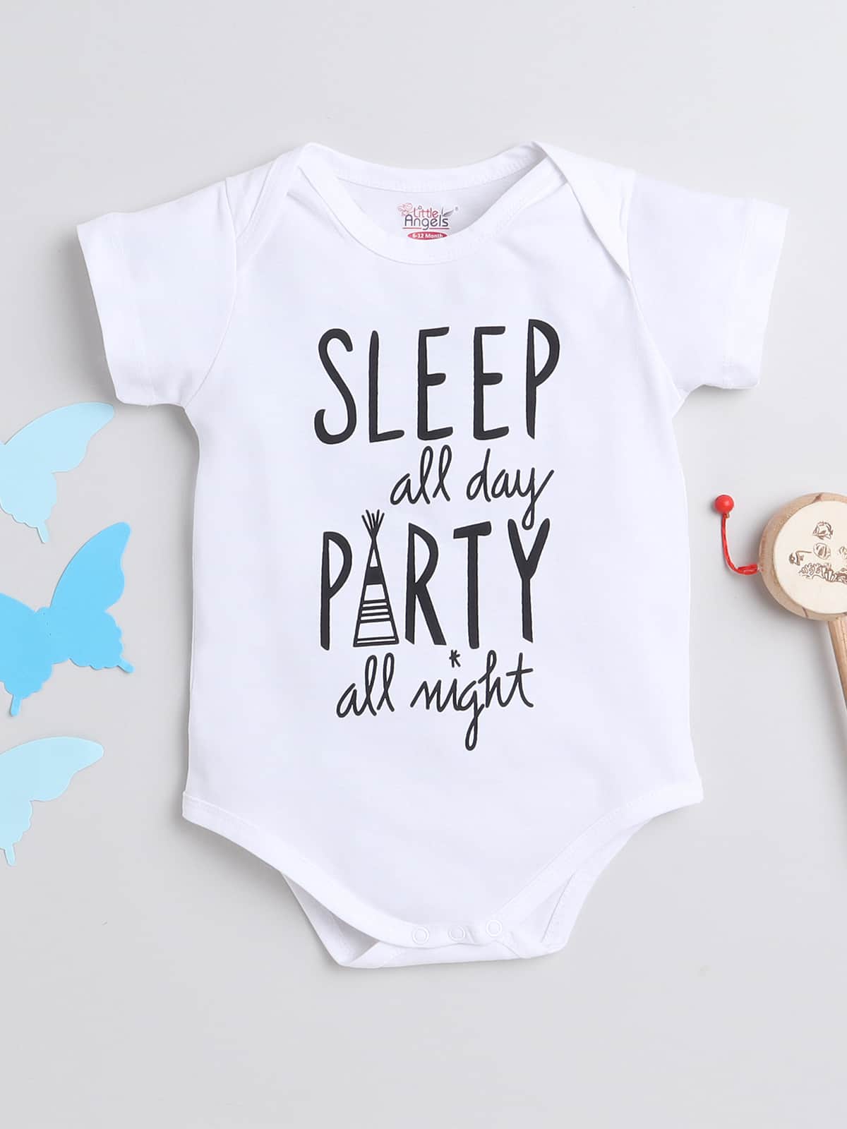 Little Angels Pack of 2 Baby Onesies – Cute Printed Cotton Bodysuits for Infants Night Suits Pack of 2 Cute Printed Baby Onesies