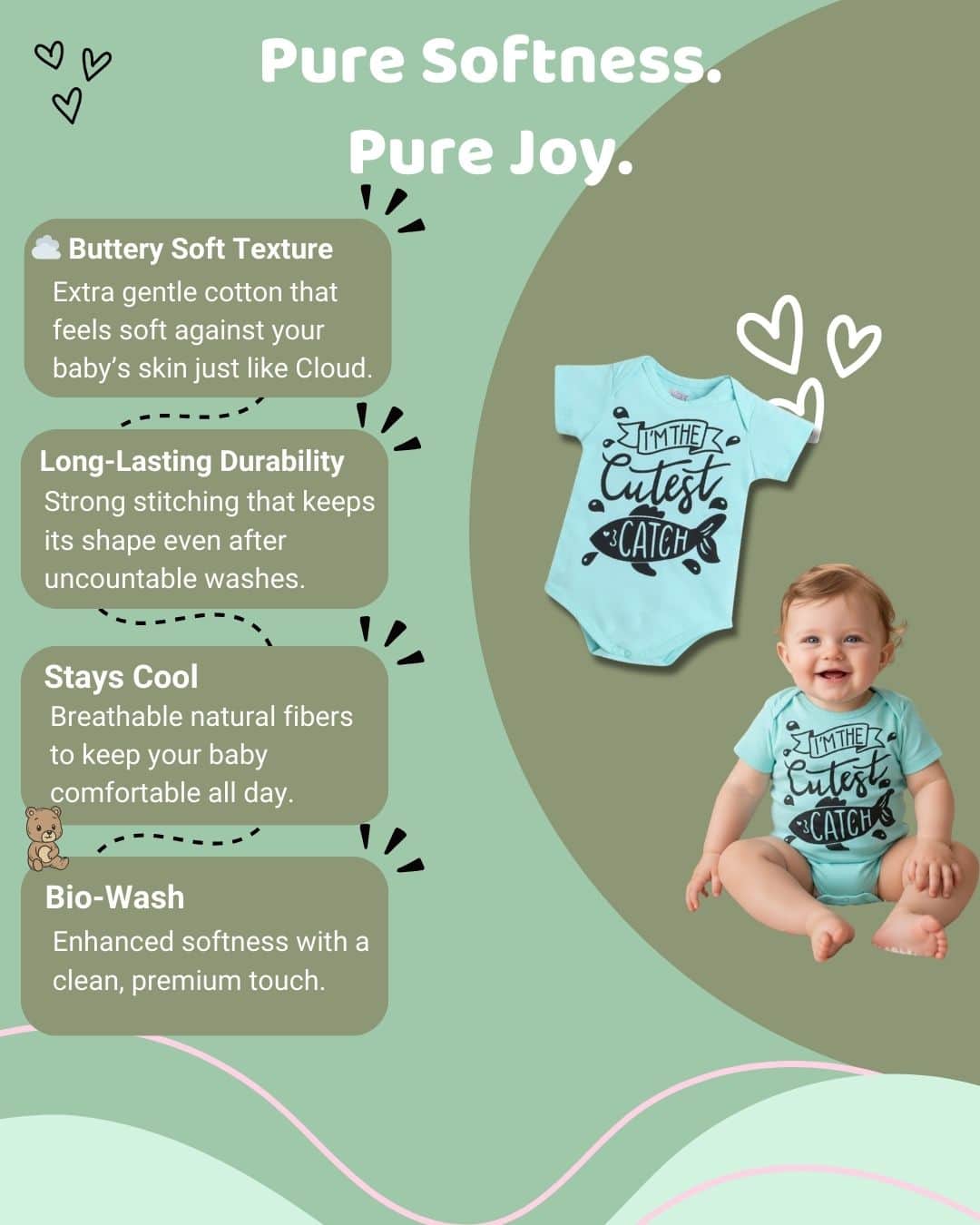 Little Angels Blue Cotton Graphic Print Baby Onesie Onesies Blue Cotton Romper for Babies with Graphic Print