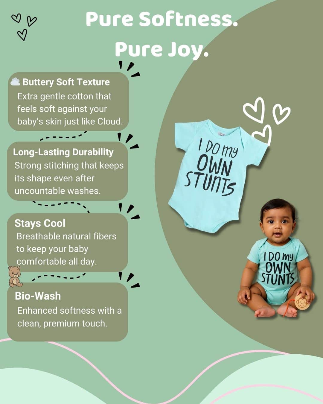 Little Angels Blue Cotton Graphic Print Baby Onesie Onesies Breathable Blue Cotton Onesie for Infants