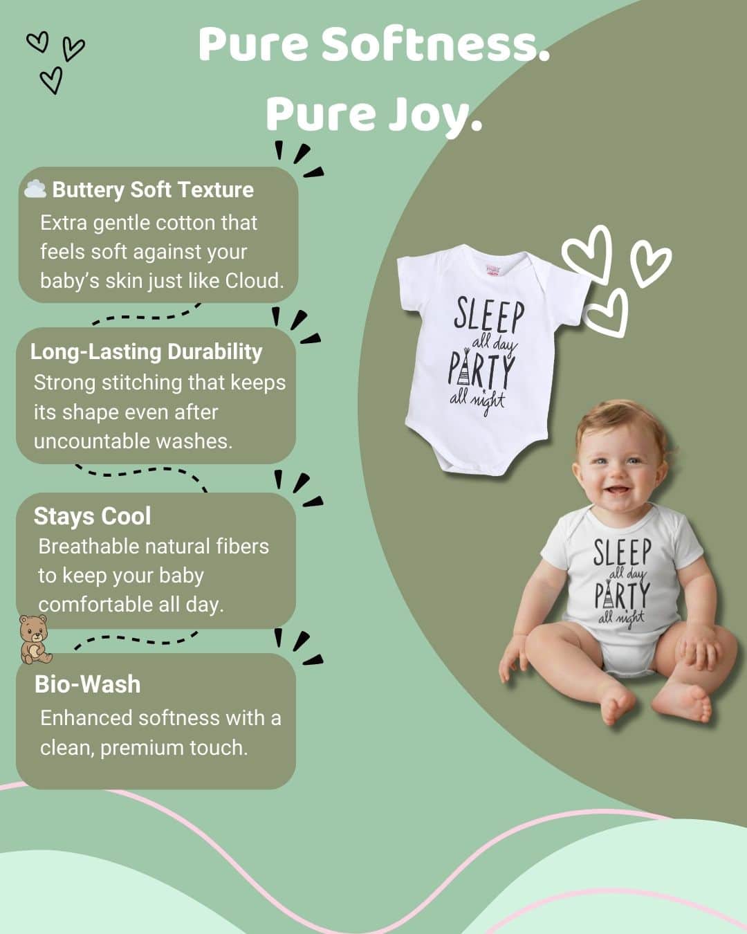 Little Angels White Cotton Graphic Print Baby Romper Onesies Comfortable White Cotton Romper for Newborns