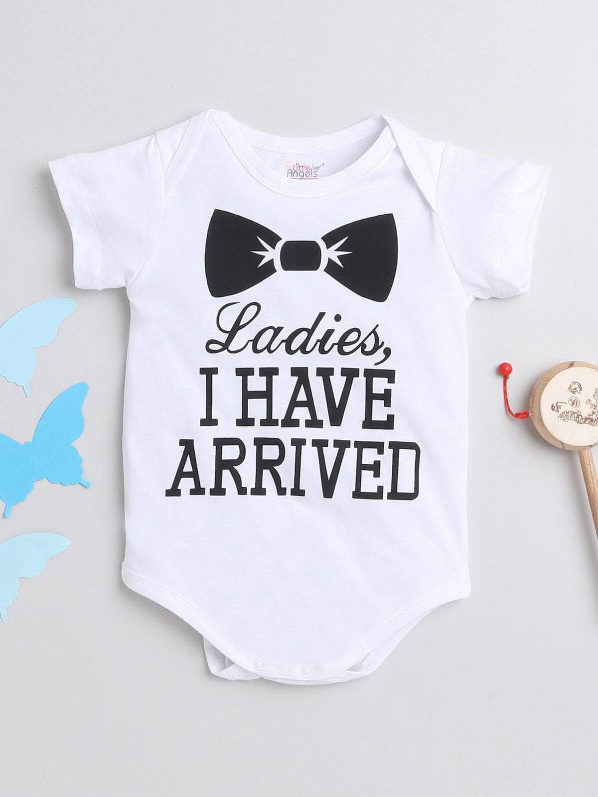 Little Angels Little Angels 1 Pc Onesies/Romper Cotton Round Neck Half Sleeves Graphic Print Romper For Baby Boys and Baby Girls Onesies Little Doodles Printed Baby Onesie