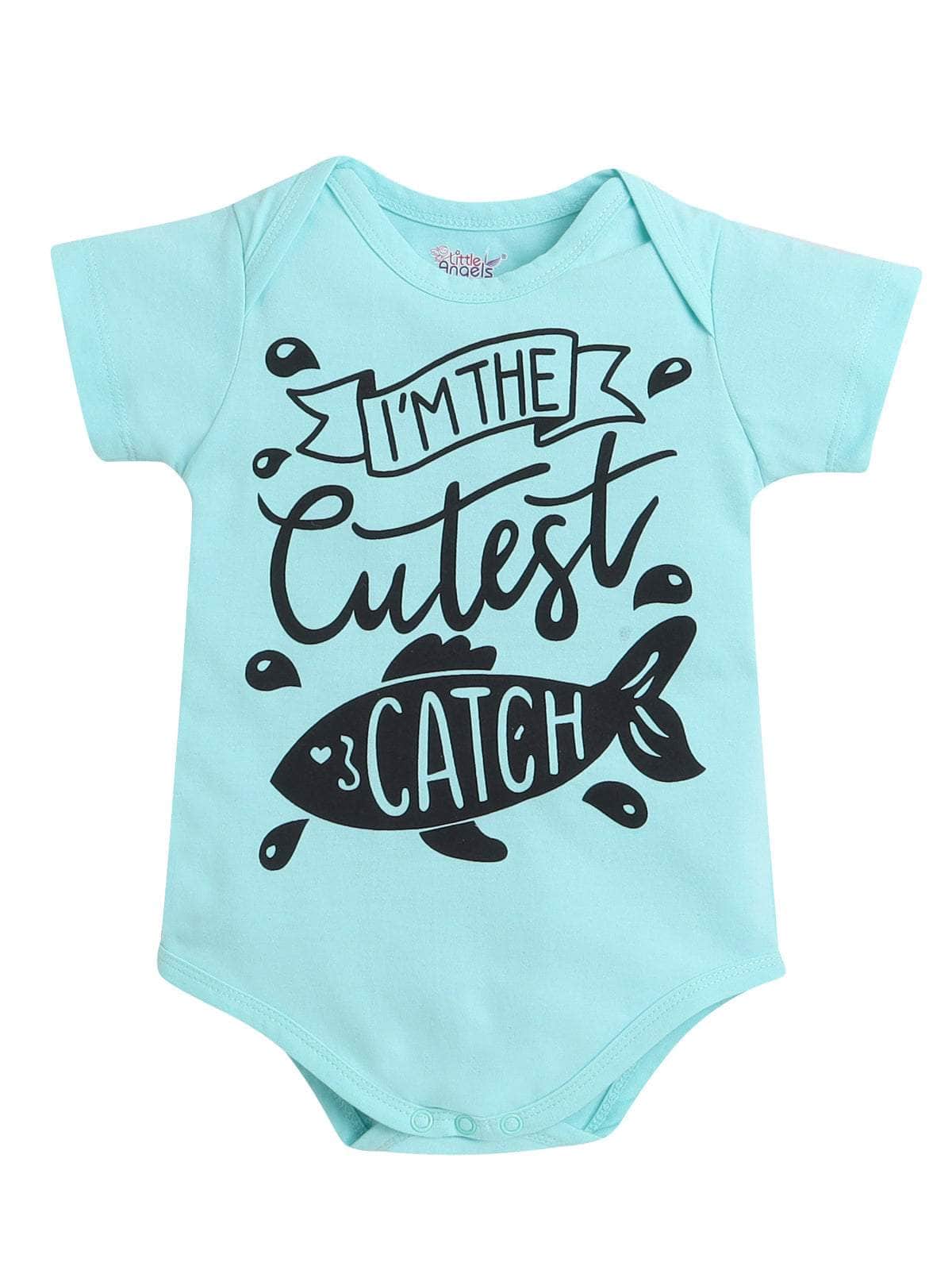 Little Angels Little Angels 1 Pc Onesies/Romper Cotton Round Neck Half Sleeves Graphic Print Romper For Baby Boys and Baby Girls Onesies Little Doodles Printed Baby Onesie