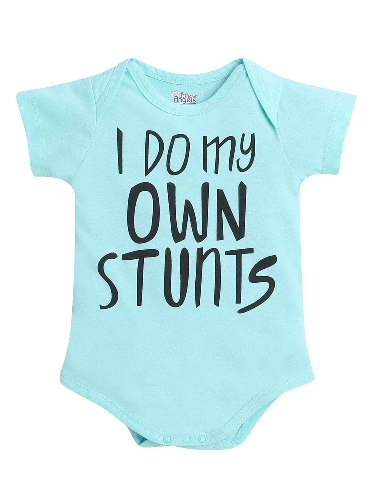 Little Angels Little Angels 1 Pc Onesies/Romper Cotton Round Neck Half Sleeves Graphic Print Romper For Baby Boys Onesies Little Doodles Printed Baby Onesie
