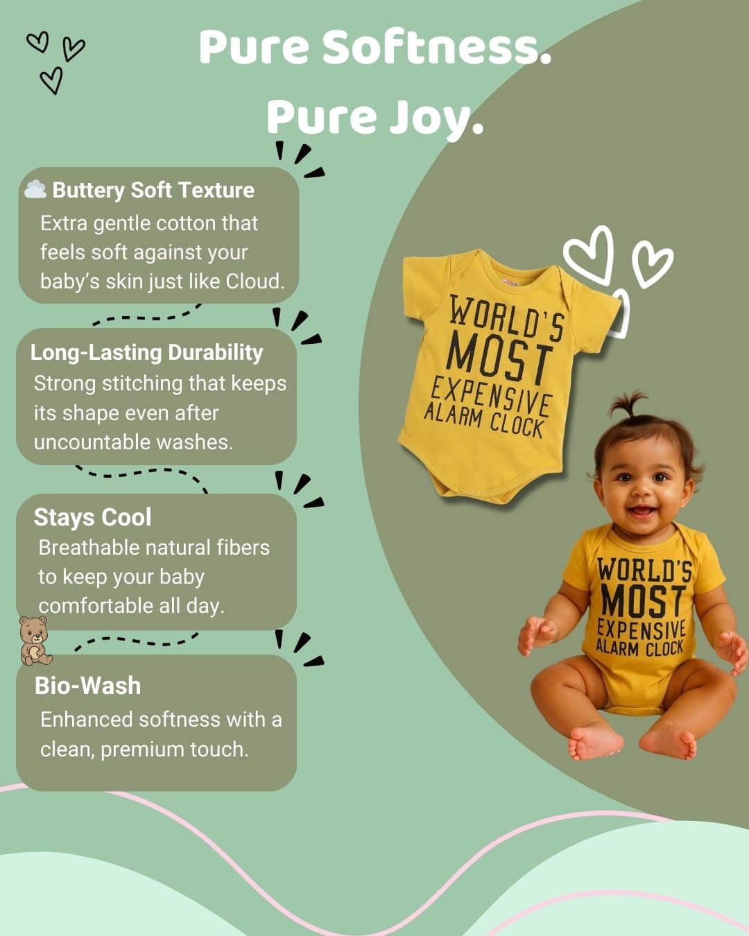 Little Angels Cotton Baby Romper Yellow – Graphic Print Onesies Yellow Cotton Printed Baby Onesie