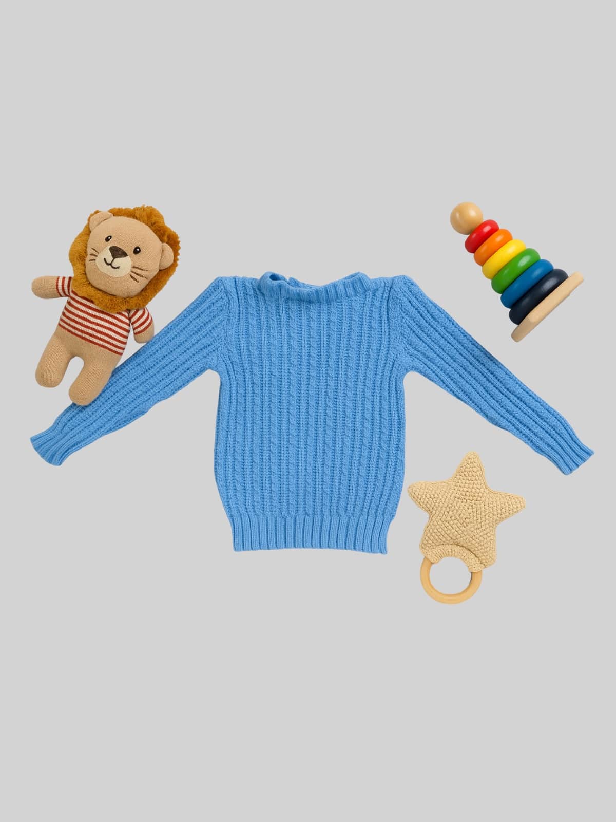Little Angels Aqua Breeze Textured Knit Pullover Pullover Aqua Breeze Textured Knit Pullover