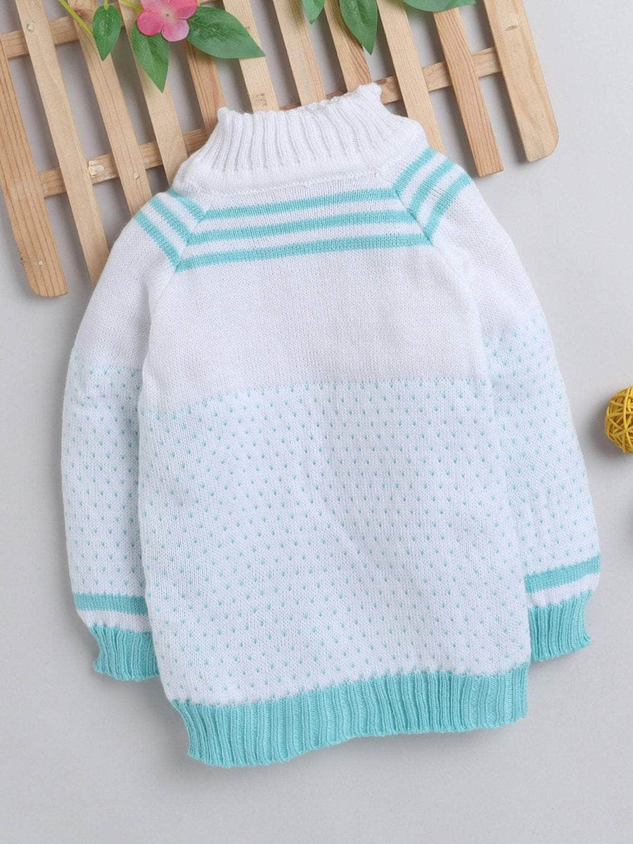Green dot knit woollen pullover sweater for toddler 1-5 years by Little Angels