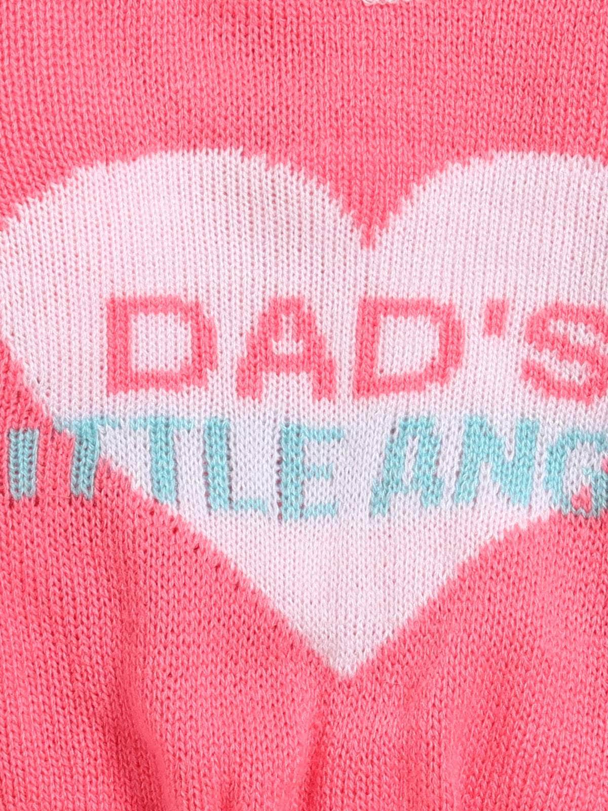 Little Angels Little Angels Baby Wool Round Neck Full Sleeves Jacquard Heart Pullover Sweater For Baby Girls Pullover Cozy Dad’s Little Angel Knitted Pullover