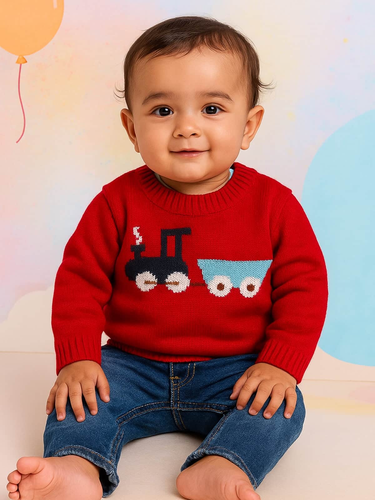 Little Angels Little Engine Knit Pullover Pullover Little Engine Knit Pullover