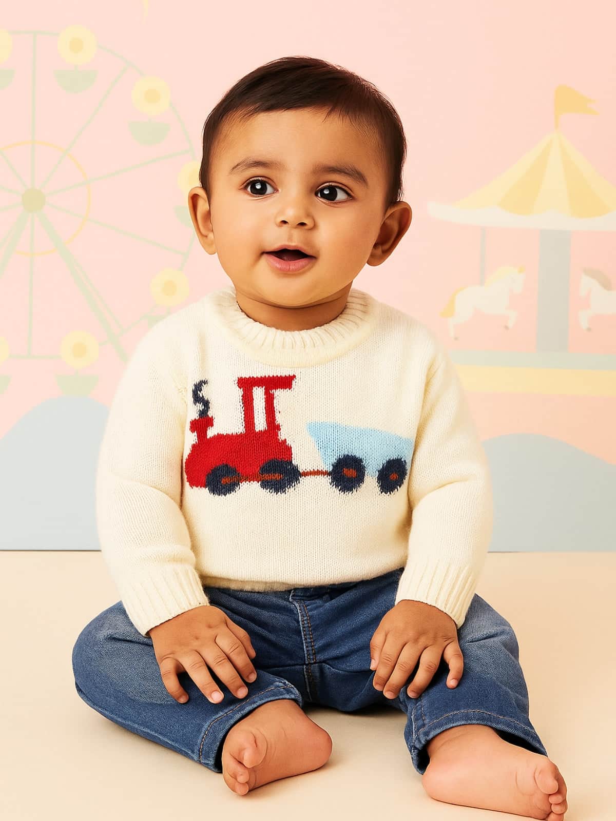 Little Angels Little Engine Knit Pullover Pullover Little Engine Knit Pullover