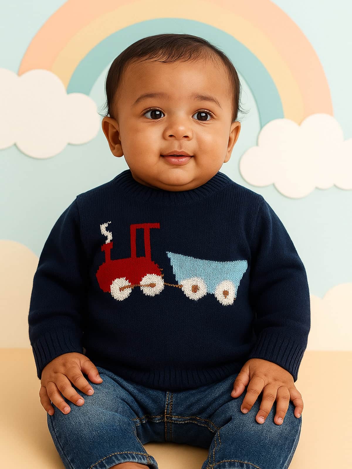 Little Angels Little Engine Knit Pullover Pullover Little Engine Knit Pullover