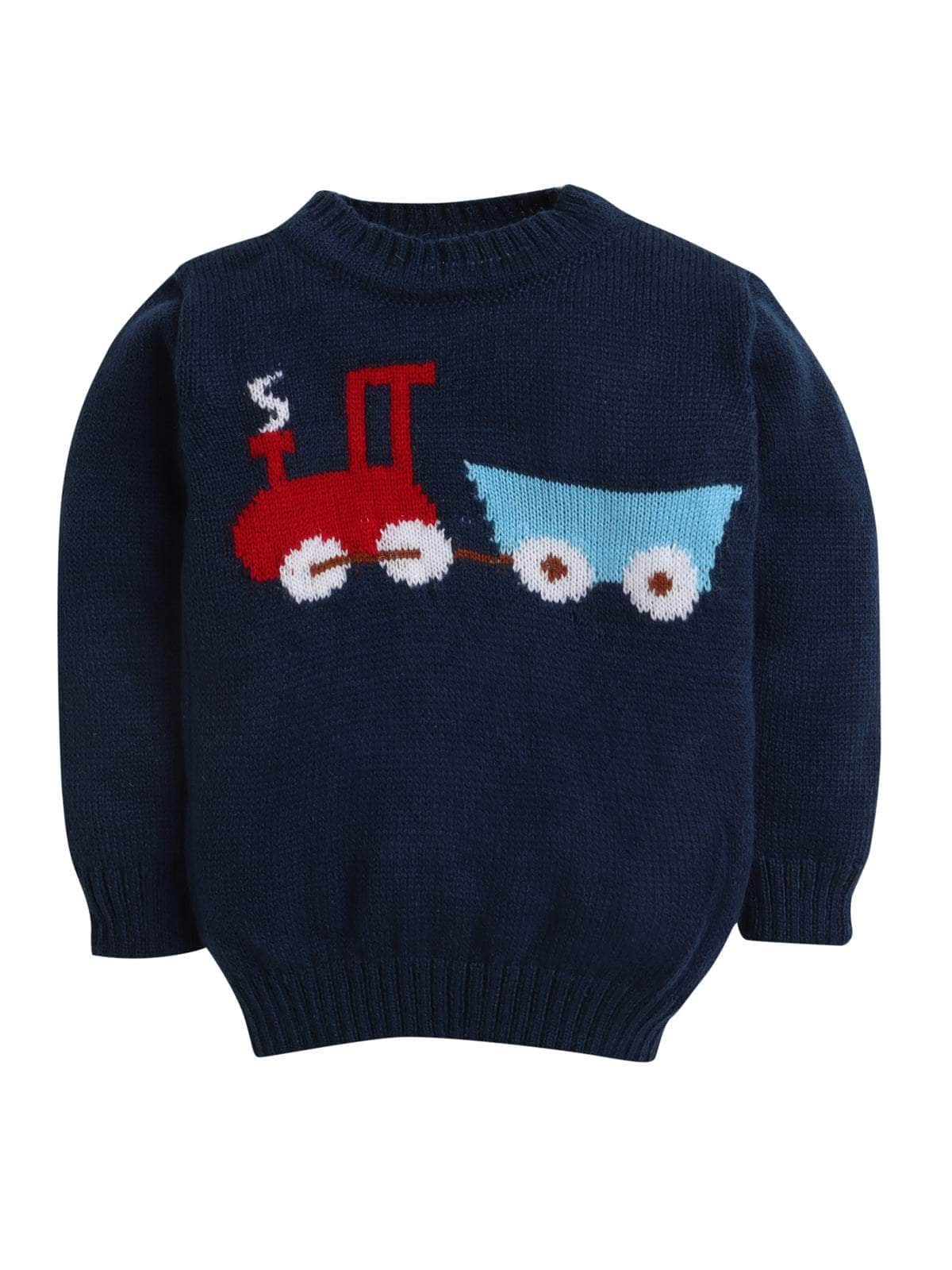 Little Angels Little Engine Knit Pullover Pullover Little Engine Knit Pullover 6-12M / Navy