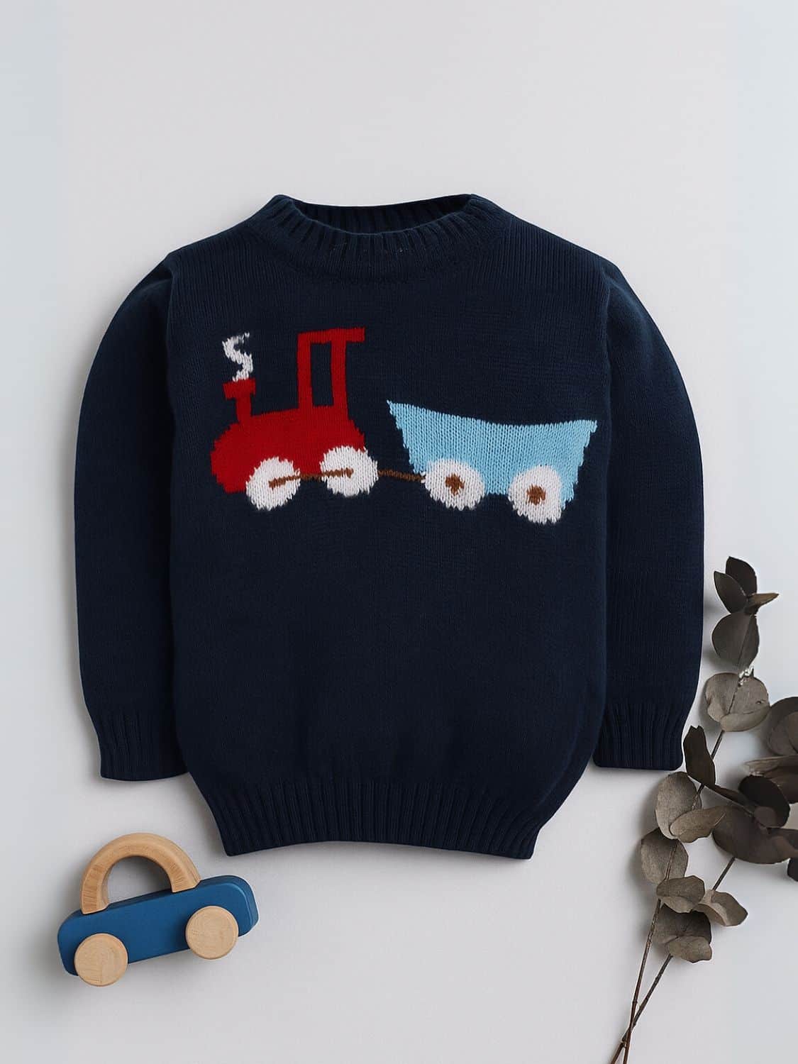 Little Angels Little Engine Knit Pullover Pullover Little Engine Knit Pullover 6-12M / Navy