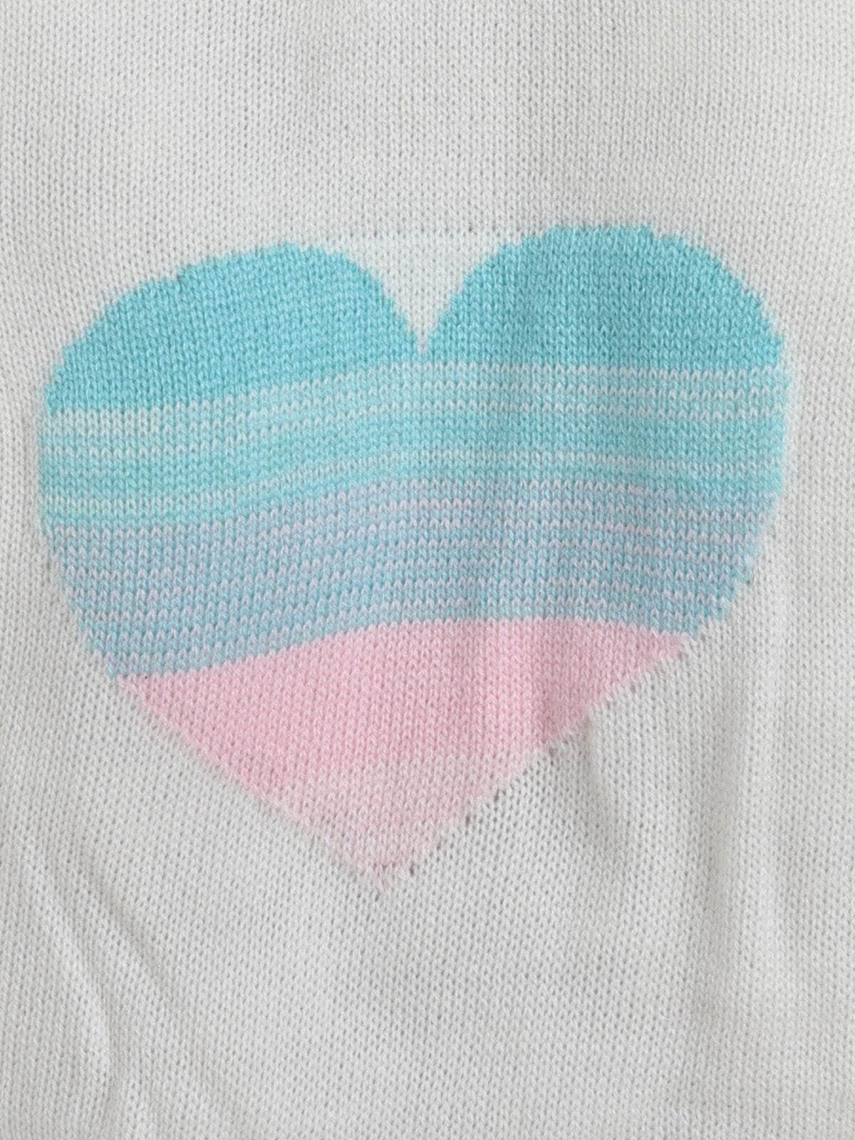 Little Angels Little Angels Baby Wool Round Neck Full Sleeves Jacquard Heart Pullover Sweater For Girls Pullover Little Love Heart Knit Pullover