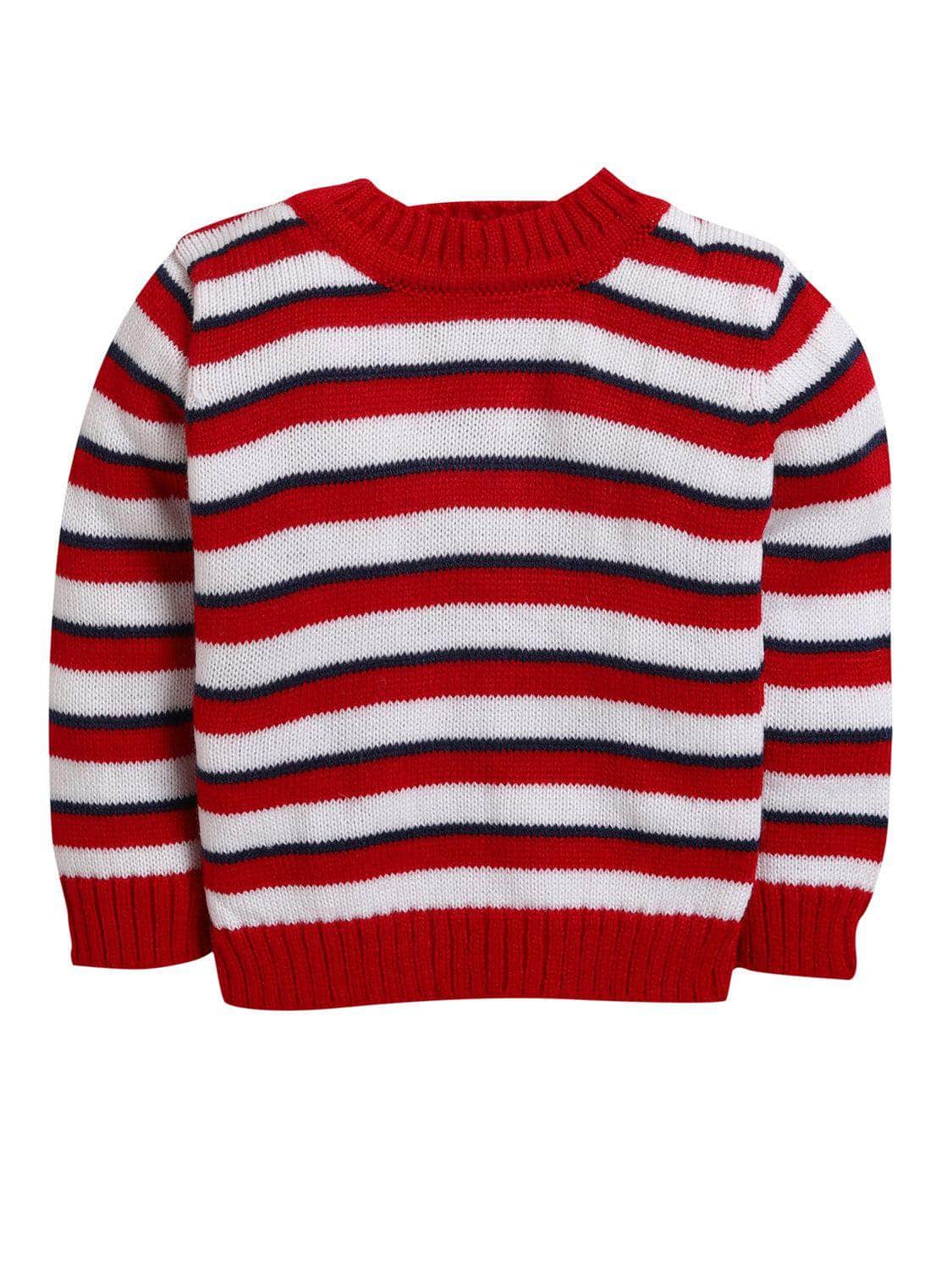 Little Angels Little Angels Baby Wool Round Neck Full Sleeves Striped Pullover Sweater for Baby Boys Pullover Rainbow Snuggles, One Stitch Away Pullover