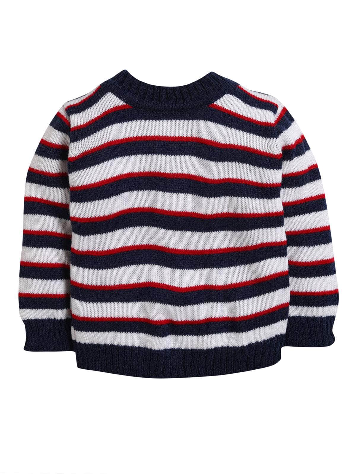 Little Angels Little Angels Baby Wool Round Neck Full Sleeves Striped Pullover Sweater for Baby Boys Pullover Rainbow Snuggles, One Stitch Away Pullover