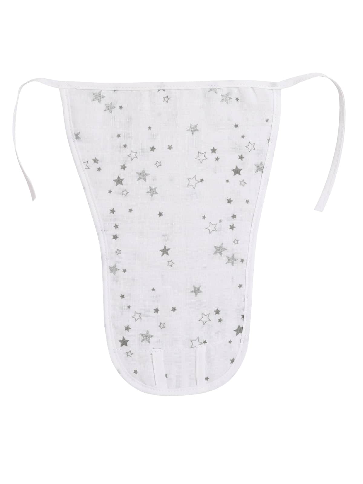 Little Angels Organic Cotton Star Print Baby Top & Bottom Set | Soft & Breathable Newborn Wear Pullover Star Print Cotton Jhabla and Nappy Set (-0-3 Months) 0-3 M / White