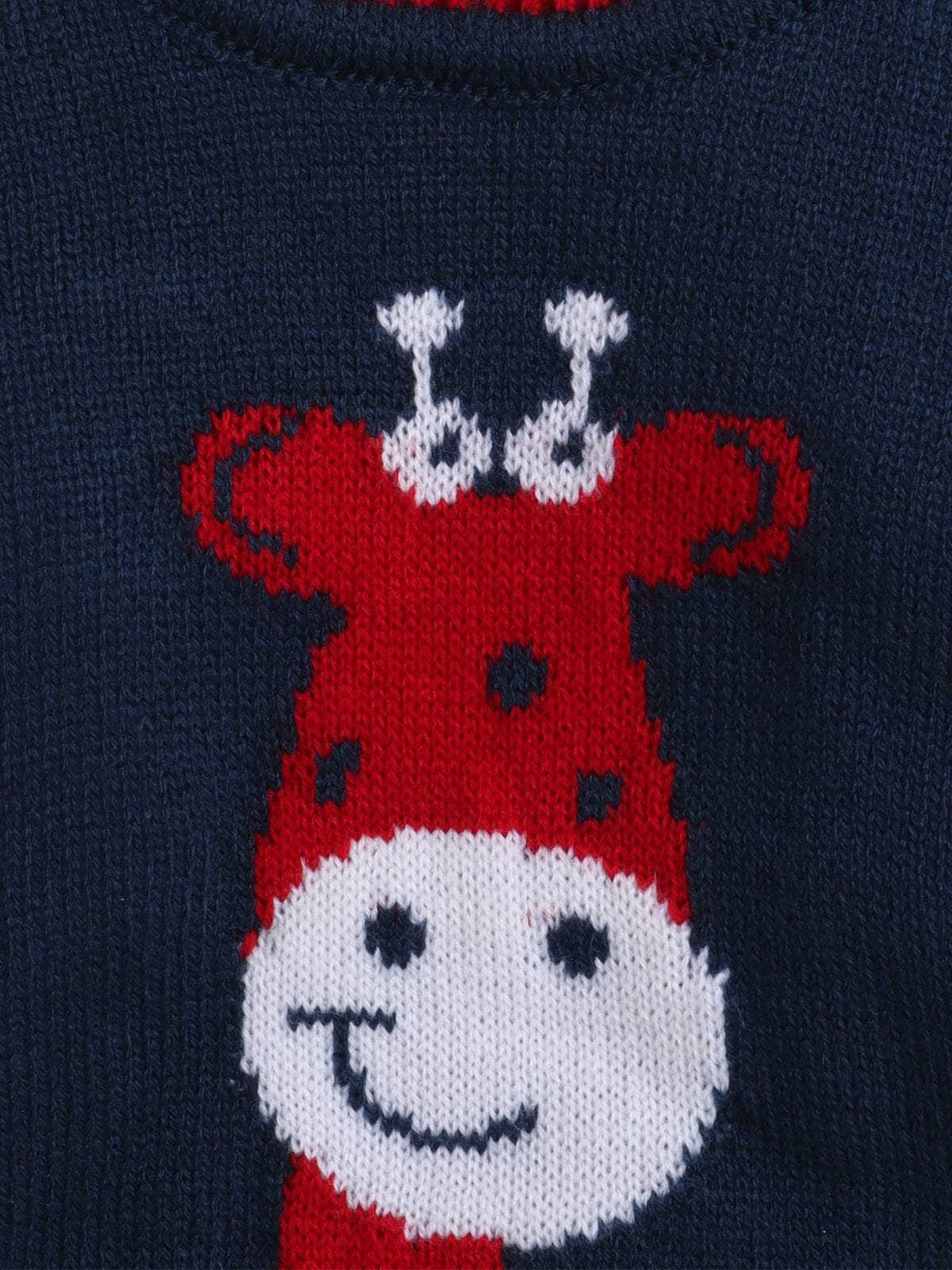 Little Angels Little Angels Baby Sweater Pullover with Long Sleeves, Round Neck and Giraffe Design for Kids 3 to 4 Years Pullover Tall Buddy Knit Pullover
