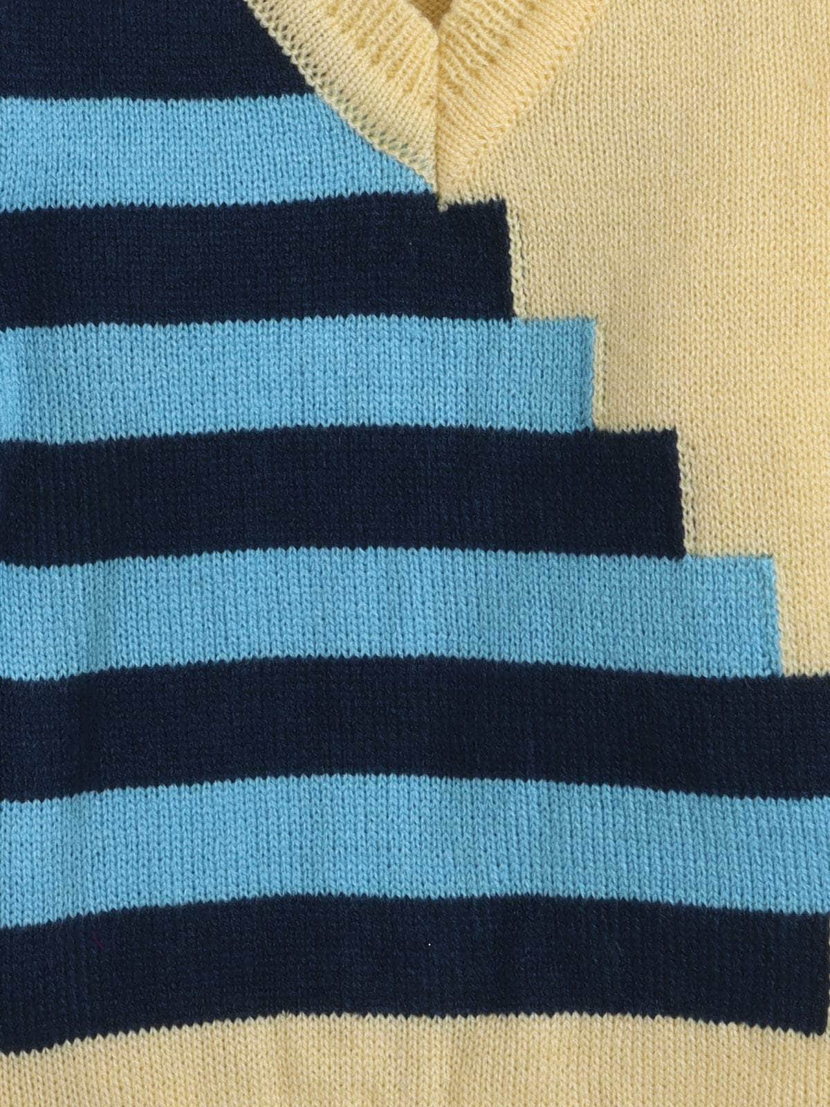 Little Angels Little Angels Baby Wool V-neck Full Sleeves Striped Pullover Sweater For Baby Boys Pullover The Snuggle Stacker Pullover