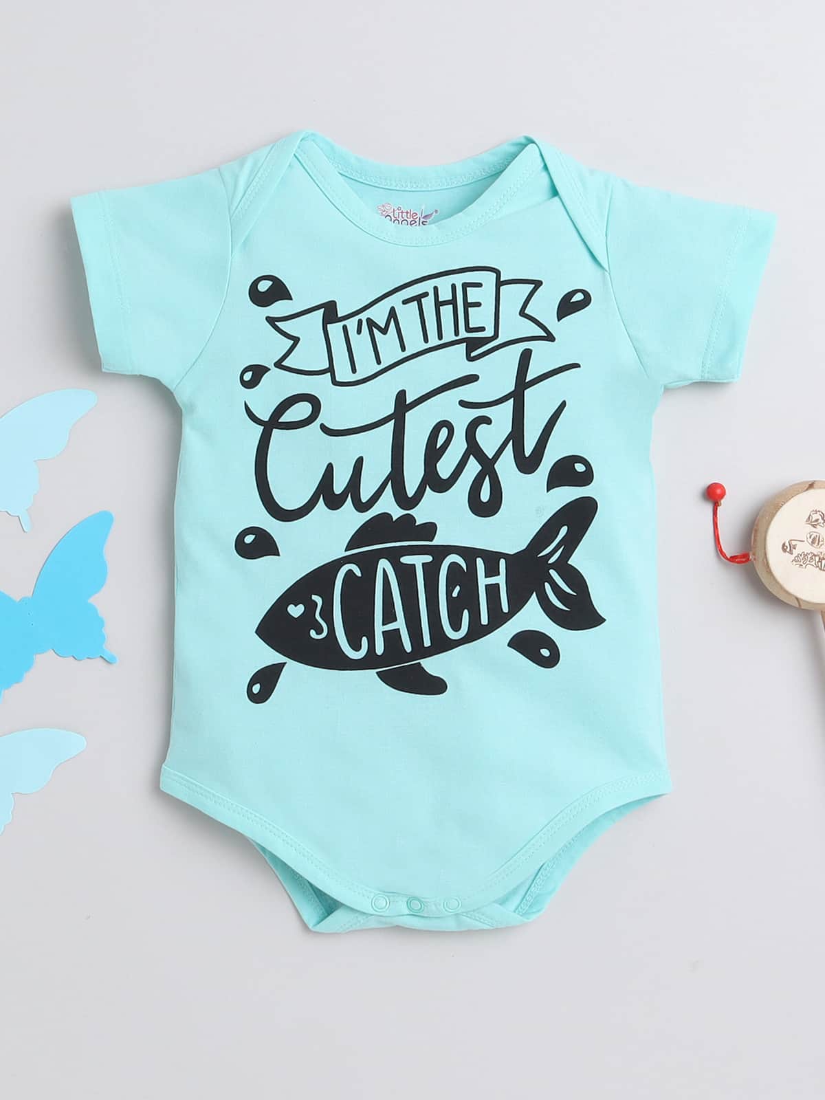 Little Angels Pack of 2 Baby Onesies | Soft Cotton Printed Bodysuits for Newborn Shirts & Shorts Pack of 2 Baby Cotton Onesies – Funny Printed Newborn Bodysuits