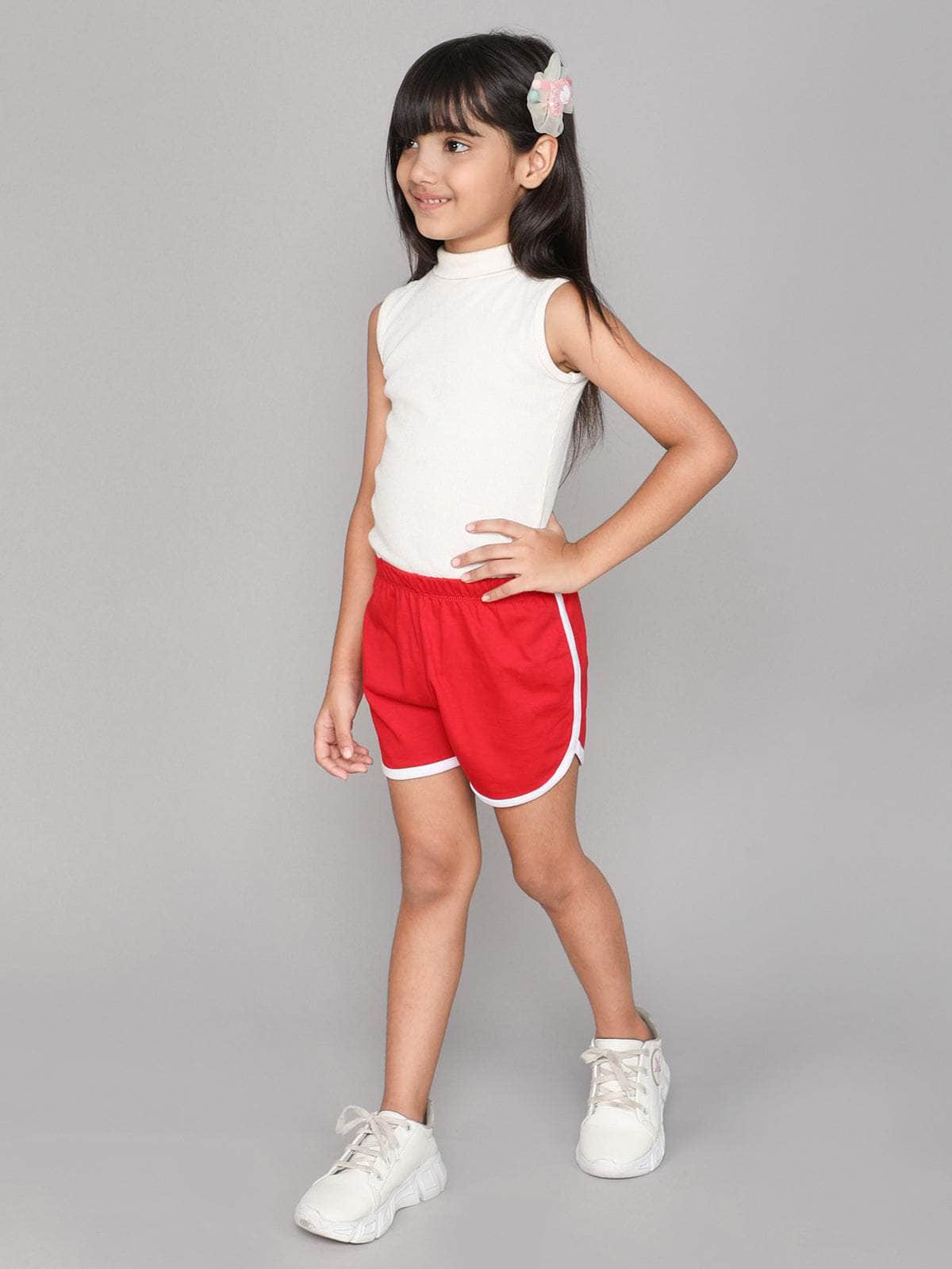 Little Angels Little Angels Cotton Navy Solid Shorts For Girls Shorts Lil Explorer Solid Shorts