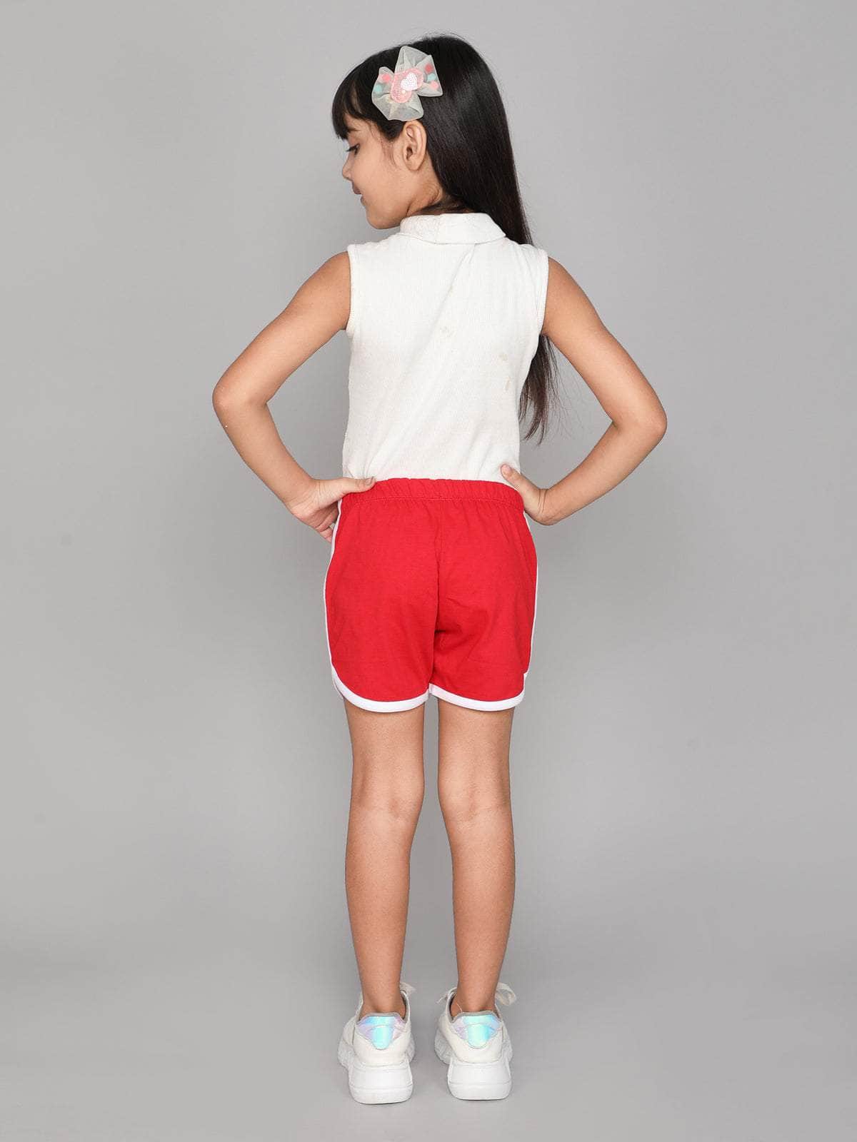 Little Angels Little Angels Cotton Navy Solid Shorts For Girls Shorts Lil Explorer Solid Shorts