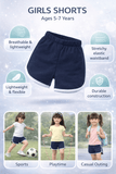 Little Angels Little Angels Cotton Navy Solid Shorts For Girls Shorts Lil Explorer Solid Shorts