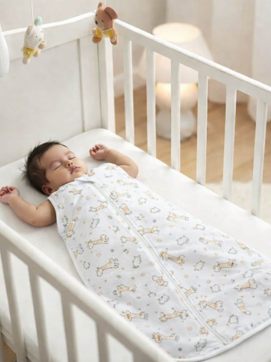 Little Angels Baby Muslin Sleeping Bag for 0–1 Year- White Sleeping Bag Baby Muslin Sleeping Bag for 0–1 Year- White 0-12M / White / Muslin