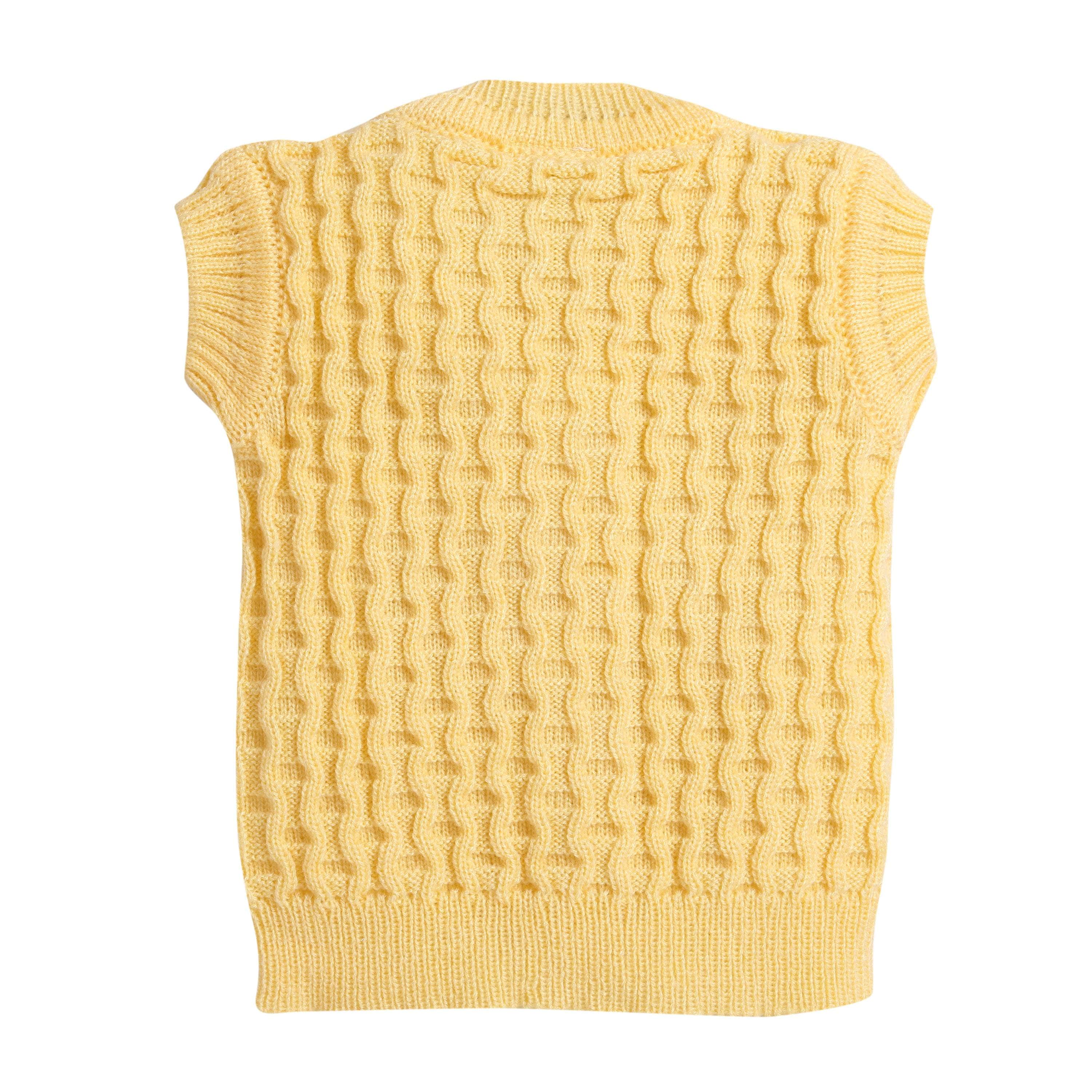 Little Angels Little Angels Baby Wool V-Neck Basketweave Reversible Sleeveless Sweater For Baby Boys and Girls Sleeveless/vests 2 in 1 Reversible Mint Green Sleeveless Sweater