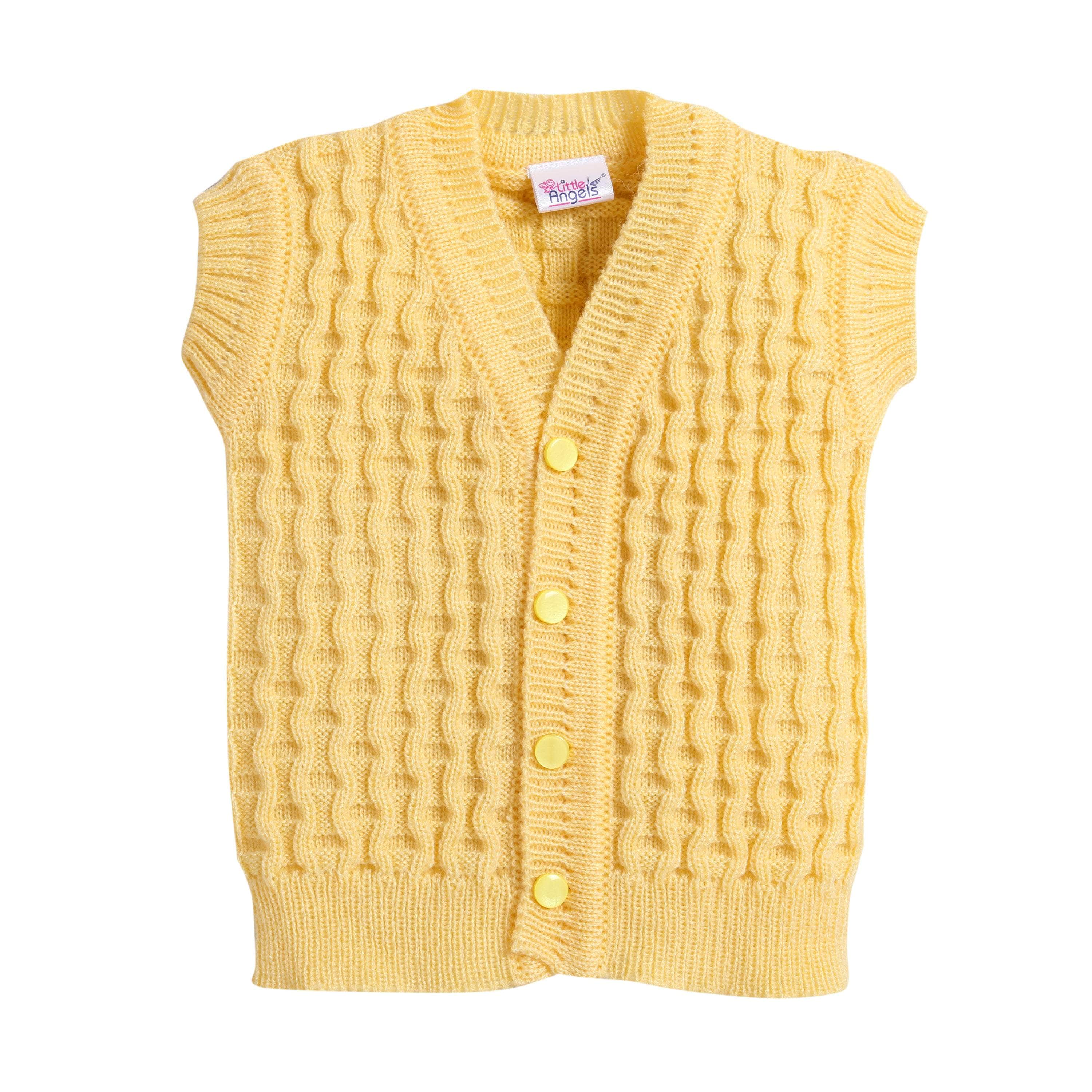 Little Angels Little Angels Baby Wool V-Neck Basketweave Reversible Sleeveless Sweater For Baby Boys and Girls Sleeveless/vests 2 in 1 Reversible Mint Green Sleeveless Sweater