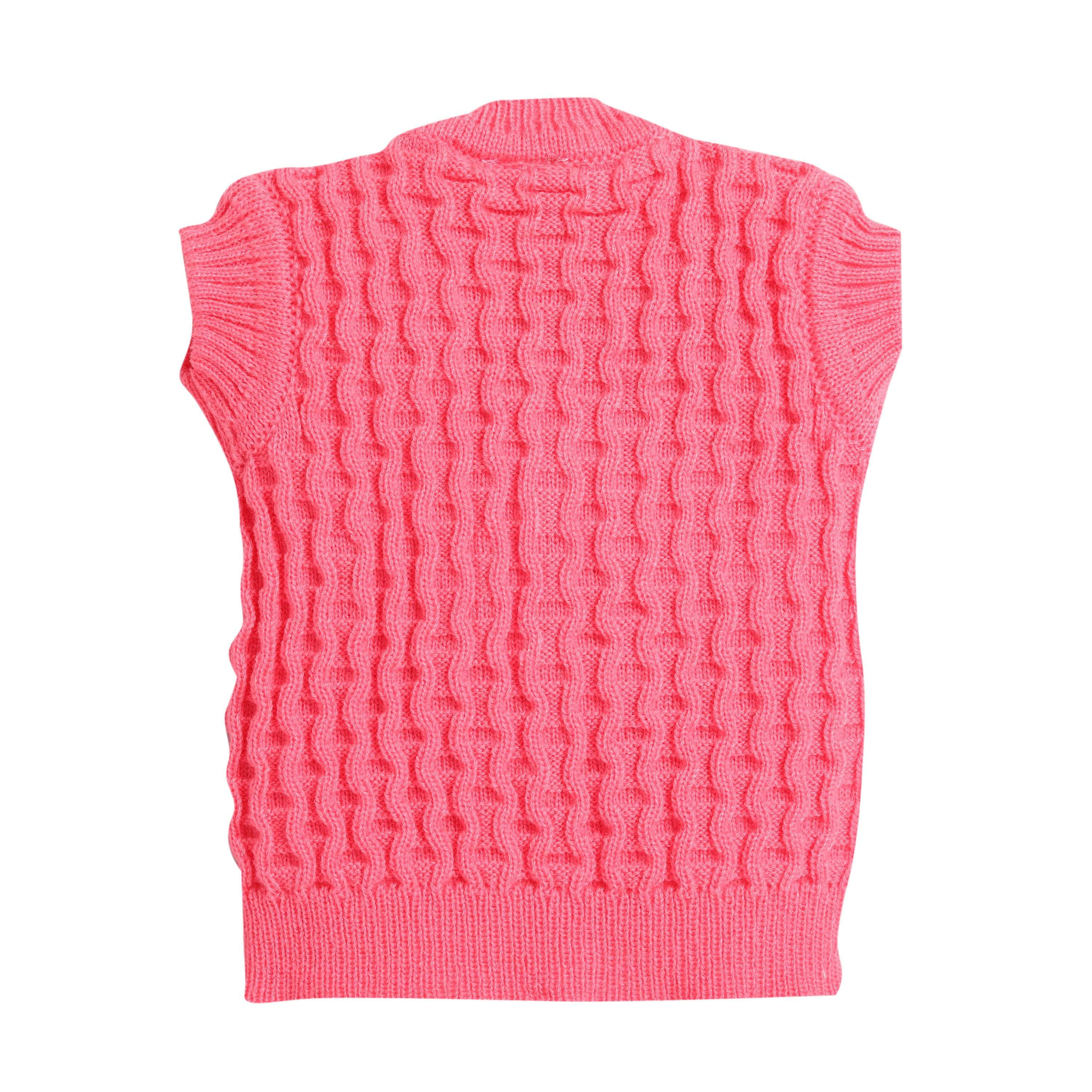 Little Angels Little Angels Baby Wool V-Neck Basketweave Reversible Sleeveless Sweater For Baby Boys and Girls Sleeveless/vests 2 in 1 Reversible Mint Green Sleeveless Sweater