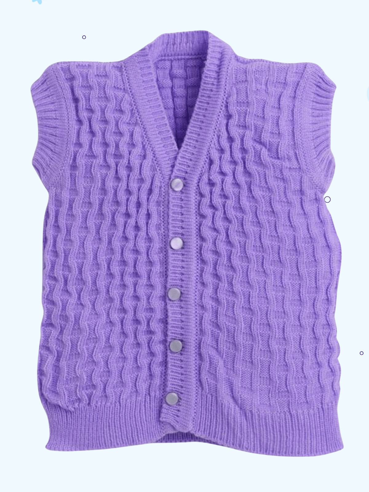 Little Angels Little Angels Baby Wool V-Neck Basketweave Reversible Sleeveless Sweater For Baby Boys and Girls Sleeveless/vests 2 in 1 Reversible Mint Green Sleeveless Sweater