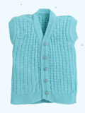 Little Angels Little Angels Baby Wool V-Neck Basketweave Reversible Sleeveless Sweater For Baby Boys and Girls Sleeveless/vests 2 in 1 Reversible Mint Green Sleeveless Sweater