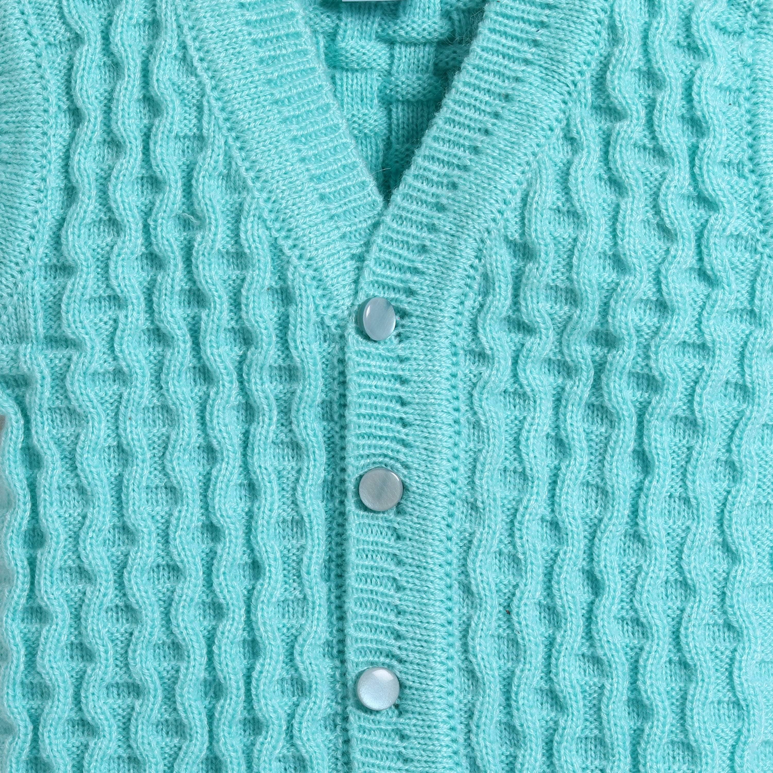 Little Angels Little Angels Baby Wool V-Neck Basketweave Reversible Sleeveless Sweater For Baby Boys and Girls Sleeveless/vests 2 in 1 Reversible Mint Green Sleeveless Sweater