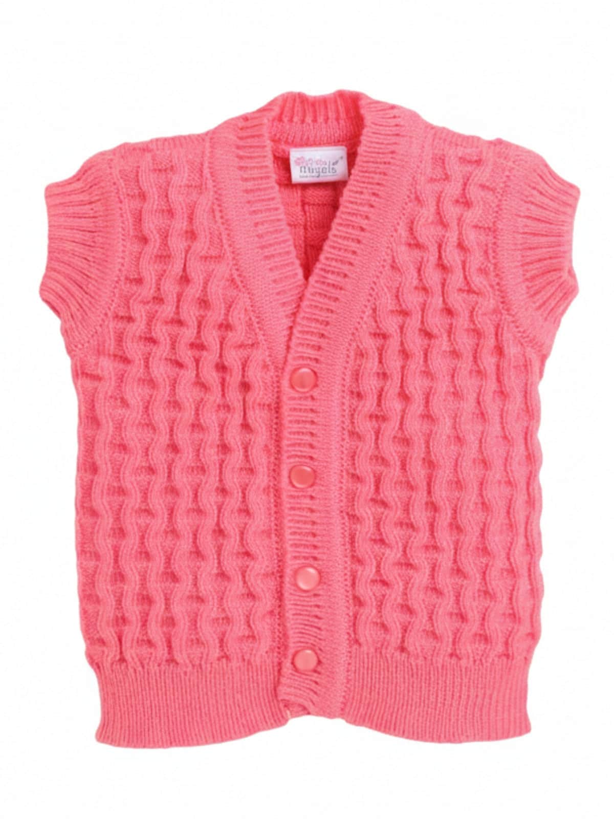 Little Angels Little Angels Baby Wool V-Neck Basketweave Reversible Sleeveless Sweater For Baby Boys and Girls Sleeveless/vests 2 in 1 Reversible Mint Green Sleeveless Sweater
