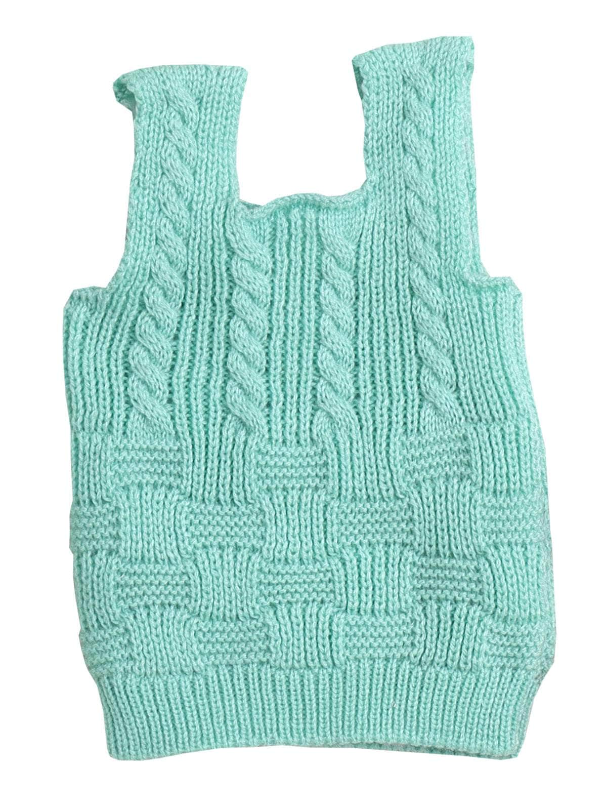 Little Angels Little Angels Baby Wool Square Neck Cable Knit with Basketweave Sleeveless Pullover For Baby Boys and Girls Sleeveless/vests Bundle Up Button-Up Basketweave Pullover