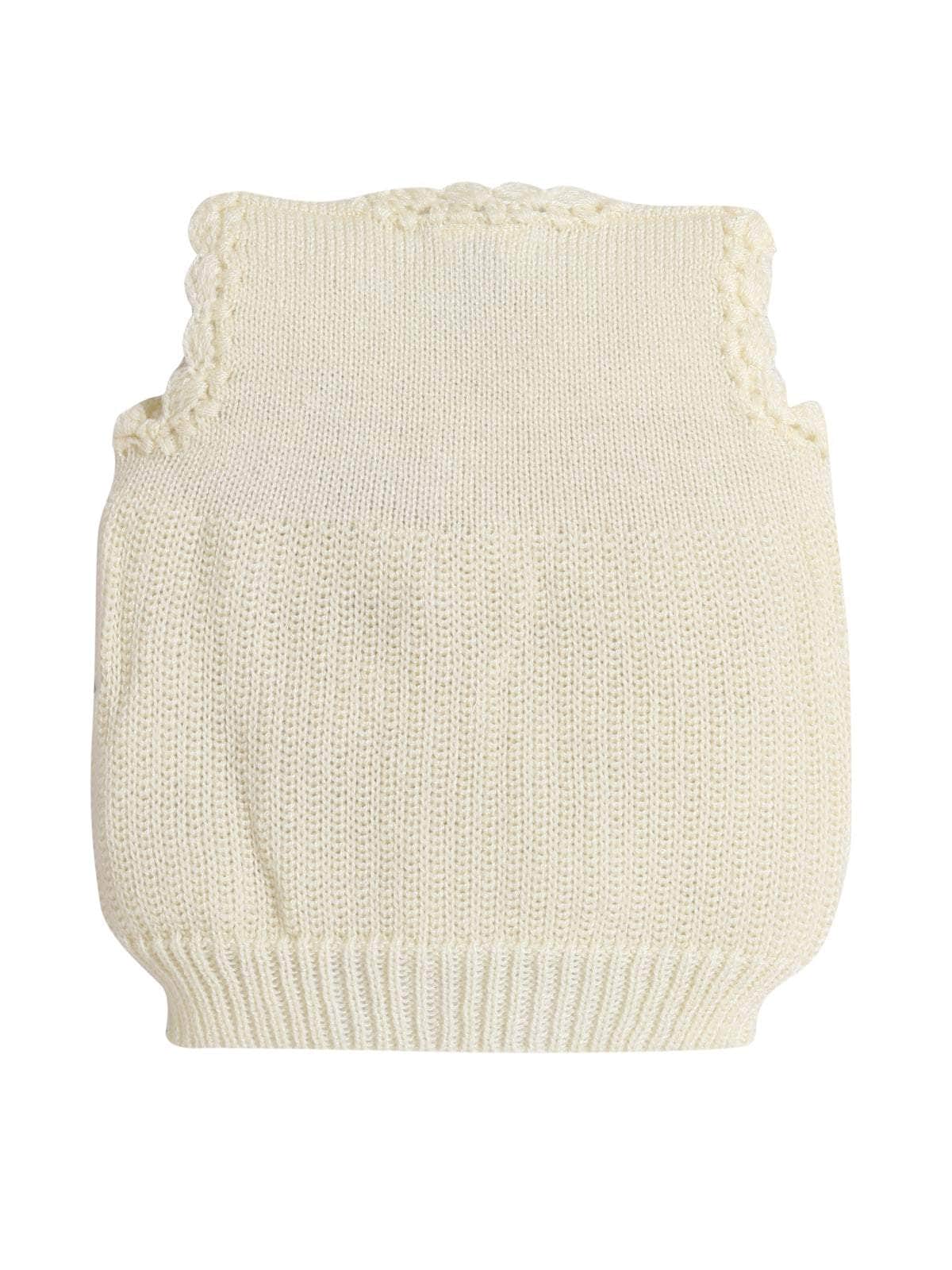 Little Angels Little Angels Baby Wool V-Neck Embroidered Sleeveless Cardigan For Baby Boys and Girls Sleeveless/vests Button Bloom Cozy Cardigan
