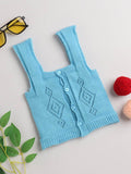 Little Angels Diamond Dazzle Knit Vest Sleeveless/vests Diamond Dazzle Knit Vest Blue / 0-3 months / Baby Wool