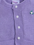 Little Angels Little Angels Baby Wool Square Neck Embroidered Sleeveless Cardigan For Baby Boys and Girls Sleeveless/vests Little Buds Winter Knit Charm Vest 0-6M / Violet / Baby Wool