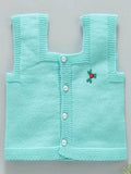 Little Angels Little Angels Baby Wool Square Neck Embroidered Sleeveless Cardigan For Baby Boys Sleeveless/vests Little Buds Winter Knit Charm Vest