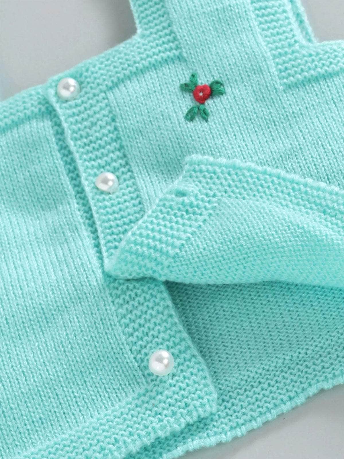 Little Angels Little Angels Baby Wool Square Neck Embroidered Sleeveless Cardigan For Baby Boys Sleeveless/vests Little Buds Winter Knit Charm Vest