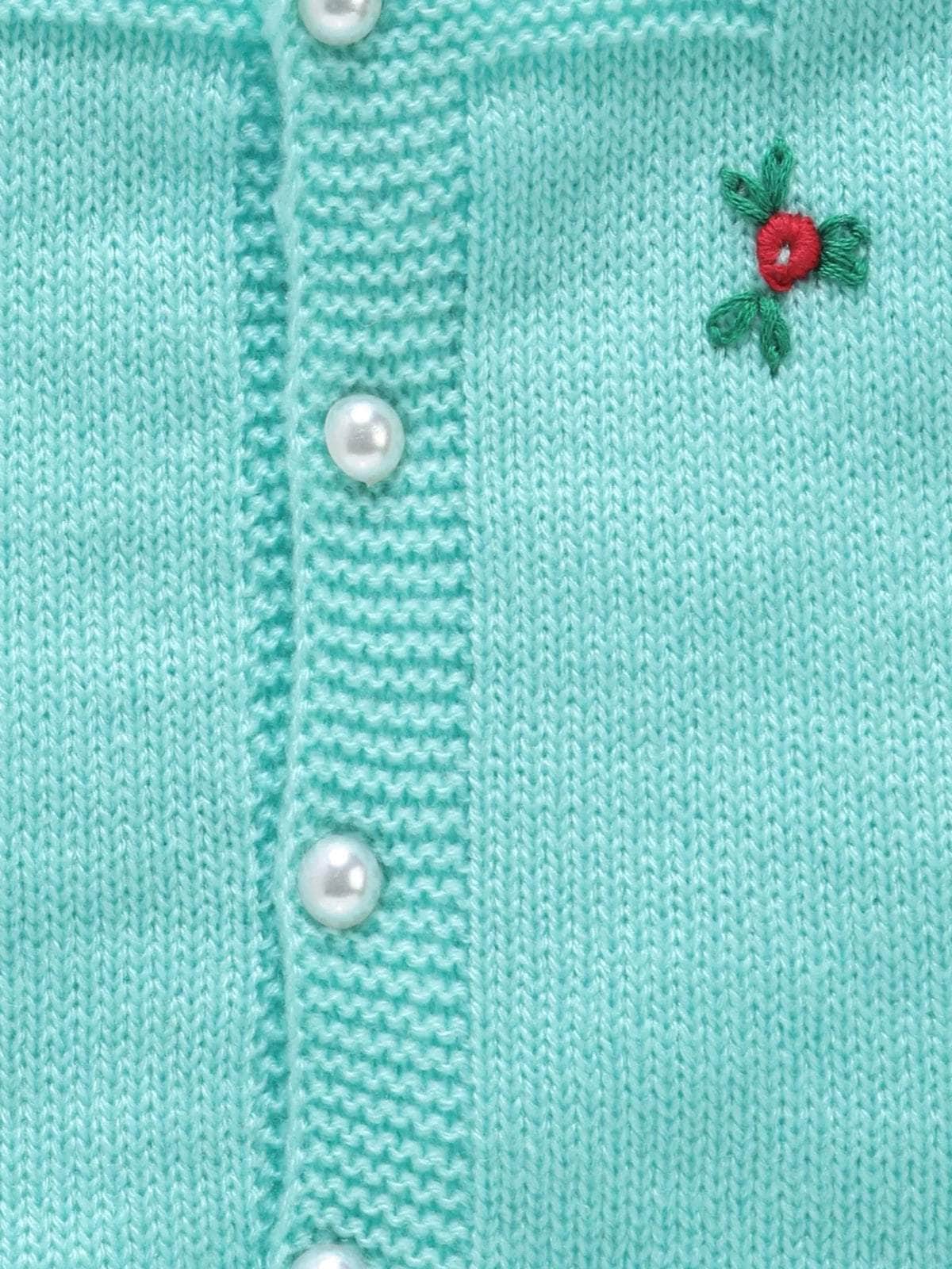 Little Angels Little Angels Baby Wool Square Neck Embroidered Sleeveless Cardigan For Baby Boys Sleeveless/vests Little Buds Winter Knit Charm Vest
